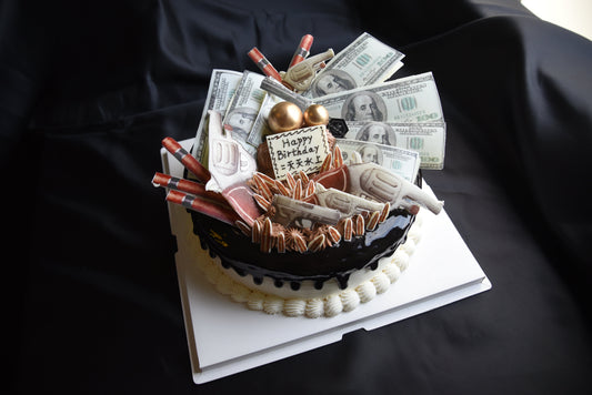 【Custom Cake: Money & Guns Theme】