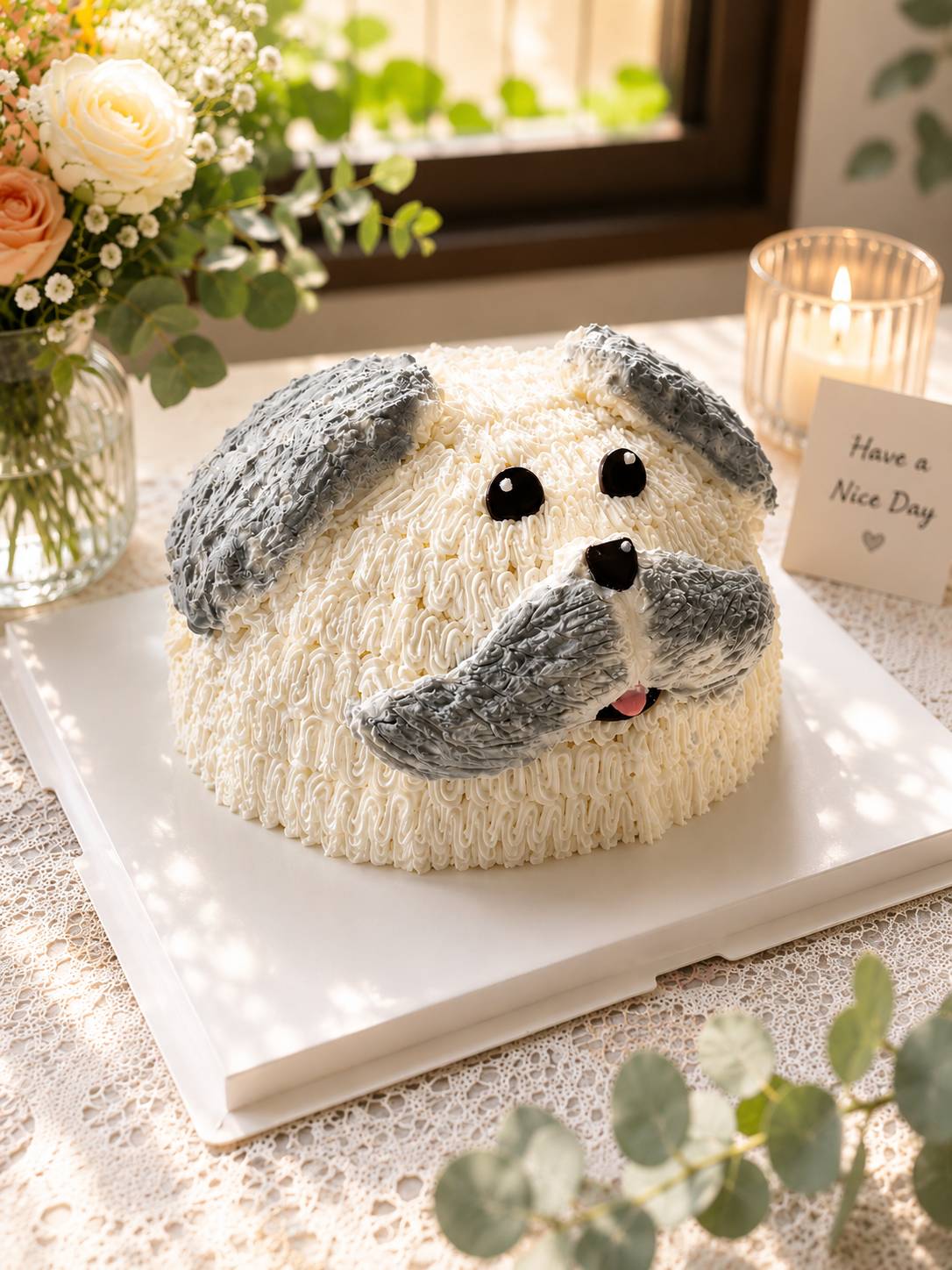 Dog Custom Cake in Bangkok | Japanese Fresh Cream Custom Cake